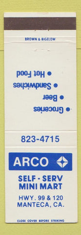 Matchbook Cover - Arco oil gas Self Serv Manteca CA