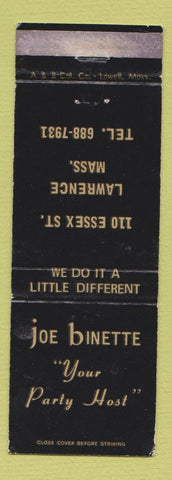 Matchbook Cover - Joe Binette Lawrence MA WEAR