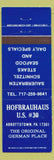 Matchbook Cover - Hofbrauhaus German Restaurant Abbottstown PA