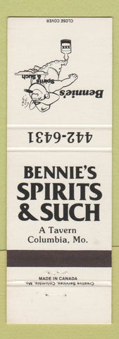 Matchbook Cover - Bennie's Spirits and Such Columbia MO