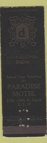 Matchbook Cover - Paradise Motel St Petersburg? FL