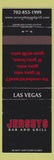 Matchbook Cover - Jerseys Bar and Grill Las Vegas NV