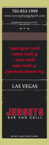 Matchbook Cover - Jerseys Bar and Grill Las Vegas NV