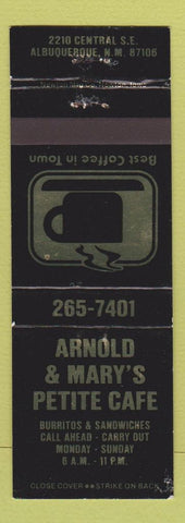 Matchbook Cover - Arnold and Mary's Petite Cafe Albuquerque NM