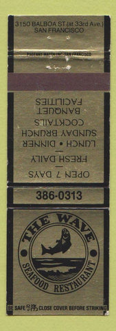 Matchbook Cover - The Wave Seafood Restaurant San Francisco CA