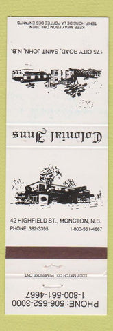 Matchbook Cover - Colonial Inns Moncton NB