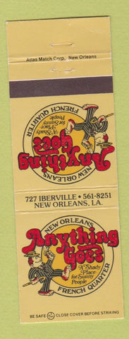 Matchbook Cover - Anything Goes Restaurant French Quarter New Orleans LA