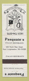 Matchbook Cover - Pasquale's Italian Restaurant East Longmeadow MA