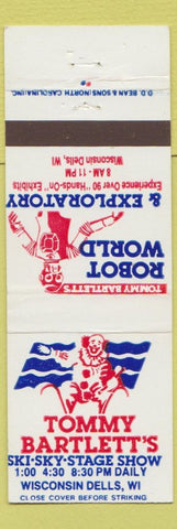 Matchbook Cover - Tommy Bartlett's Ski Show Robot World Wisconsin Dells WI