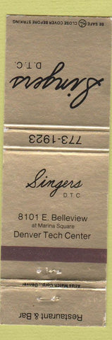 Matchbook Cover - Singers Denver Colorado Tech Center