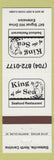 Matchbook Cover - King of the Sea Restaurant Statesville NC