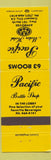 Matchbook Cover - Pacific Bottle Shop Motel Crescent City CA