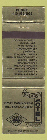 Matchbook Cover - Millwood Hotel Millbrae CA WEAR
