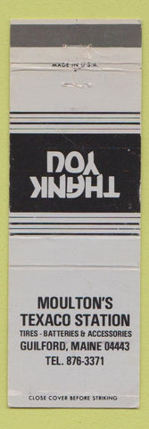 Matchbook Cover - Moulton's Texaco oil gas Guilford ME