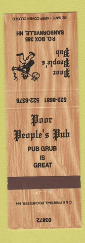 Matchbook Cover - Poor People's Pub Sanbornville NH