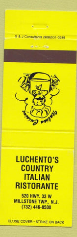 Matchbook Cover - Luchento's Country Italian Restaurant Millstone Township NJ