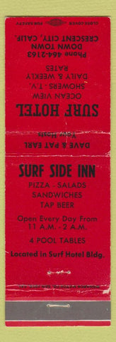 Matchbook Cover - Surf Hotel Surf Side Inn Crescent City CA WEAR