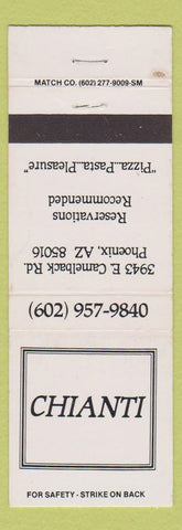 Matchbook Cover - Chianti Restaurant Phoenix AZ pizza Italian