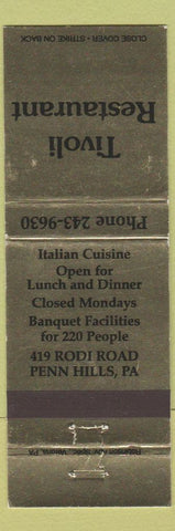 Matchbook Cover - Tivoli Restaurant Italian Penn Hills PA