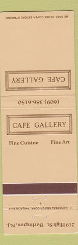 Matchbook Cover - Cafe Gallery Burlington NJ WORN CREASES