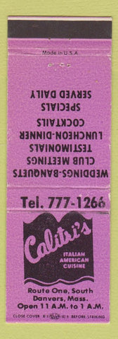 Matchbook Cover - Calitri's Italian Restaurant Danvers MA