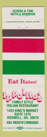 Matchbook Cover - Ipolito's Italian Restaurant Roswell GA