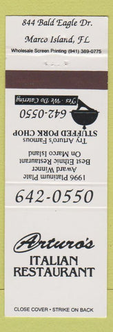 Matchbook Cover - Arturo's Italian Restaurant Marco Island FL