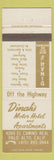 Matchbook Cover - Dinah's Motor Hotel Palo Alto CA