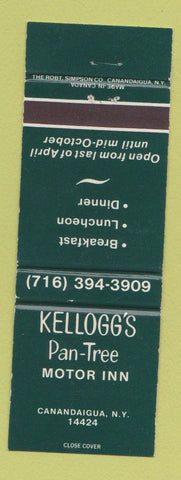 Matchbook Cover - Kellogg's Pan Tree Motor Inn Canandaigua NY