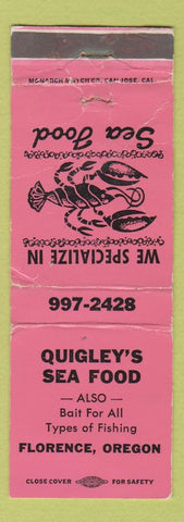 Matchbook Cover - Quigley's Seafood Florence OR WORN