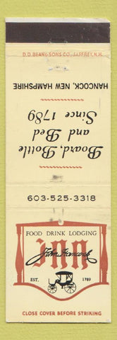 Matchbook Cover - John Hancock Inn Hancock NH WEAR