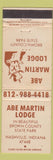Matchbook Cover - Abe Martin Lodge Nashville IN WEAR