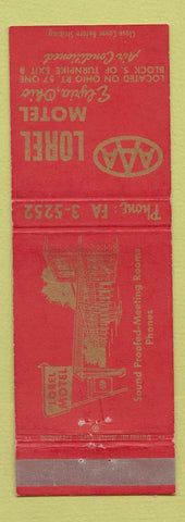Matchbook Cover - Lorel Motel Elyria OH