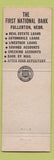 Matchbook Cover - 1st National Bank Fullerton NE WORN