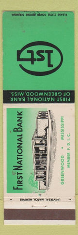 Matchbook Cover - First National Bank Greenwood MS