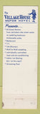 Matchbook Cover - Village House Motor Hotel Falls Church VA