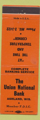 Matchbook Cover - Union National Bank Ashland WI
