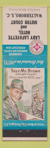 Matchbook Cover - Lady Lafayette Hotel Walterboro SC