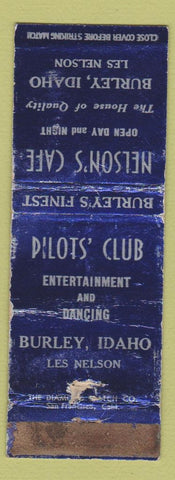 Matchbook Cover - Nelson's Cafe Burley ID WORN