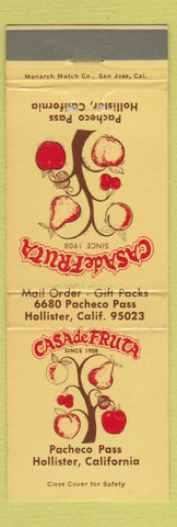 Matchbook Cover - Casa De Fruta Hollister CA