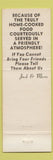 Matchbook Cover - Looney's Restaurant Lapeer MI