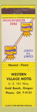 Matchbook Cover - Western Village Motel Gold Beach OR #1