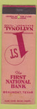 Matchbook Cover - First National Bank Beaumont TX WORN