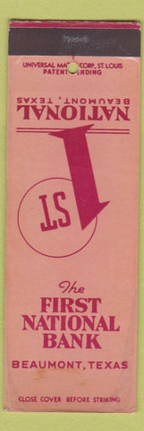 Matchbook Cover - First National Bank Beaumont TX WORN
