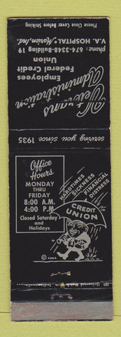 Matchbook Cover - Veterans Administration Credit Union Marion IN WEAR