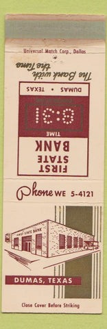 Matchbook Cover - First State Bank Dumas TX WEAR