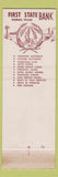 Matchbook Cover - First State Bank Dumas TX WEAR