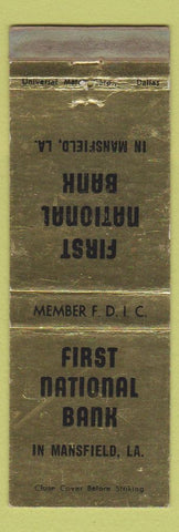 Matchbook Cover - First National Bank Mansfield LA WEAR