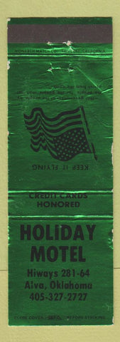 Matchbook Cover - Holiday Motel Alva OK WEAR