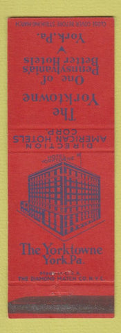 Matchbook Cover - Yorktowne Hotel York PA